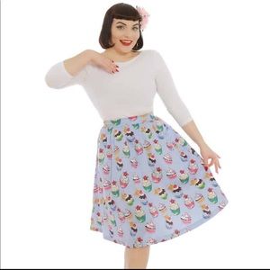 Lindy Bop Cupcake Bakery Novelty Print Skirt